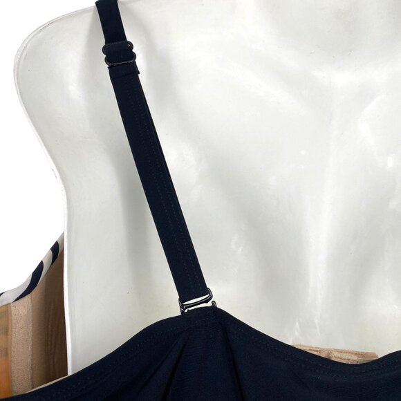 SWIM by Cacique 40DDD Floral Tankini Balconette Bra Closure Gold Tone Accents - Picture 7 of 12